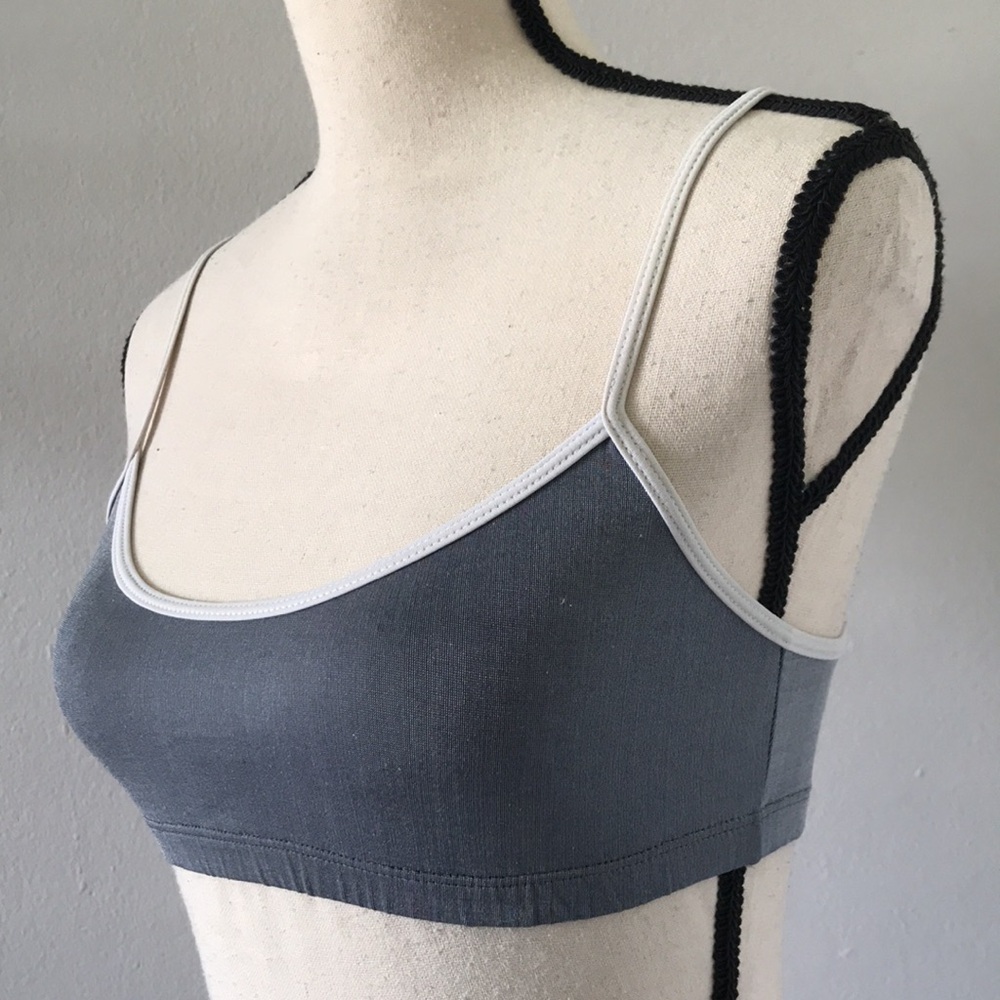 BÉSAME Gray Contrast Trim Women's Bralette | S